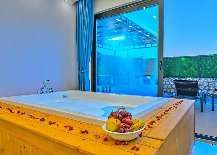 Bezirgan 2 Bedroom Secluded With Private Pool Hot Tub Villa Kalkan